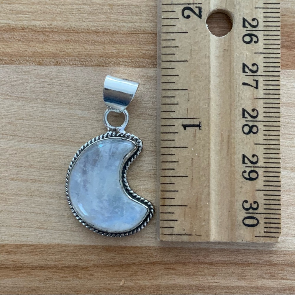 Moon Rainbow Moonstone Solid 925 Sterling Silver … - image 2